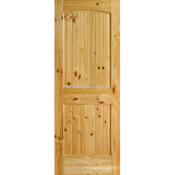 Knotty Pine Stile and Rail Veneer Door Designs with V-groove